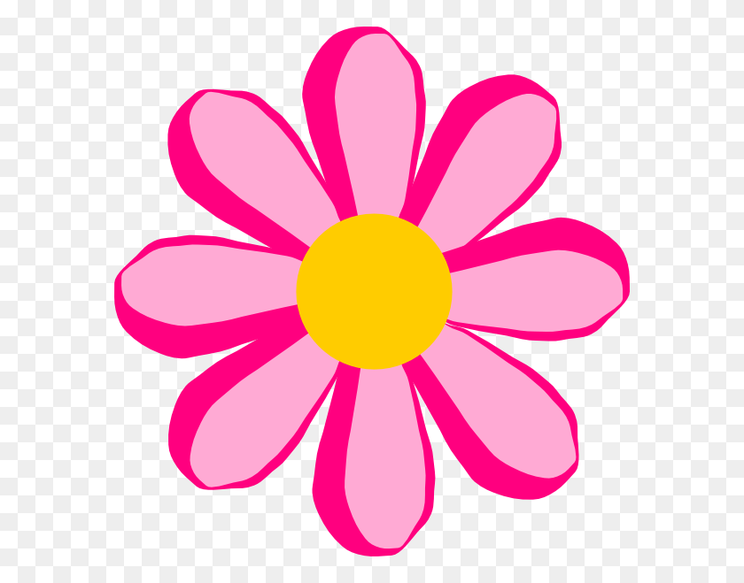 582x599 Cartoon Flowers Pink Lilies Clipart Clip Art Single Pink Flower, Daisy, Flower, Plant HD PNG Download