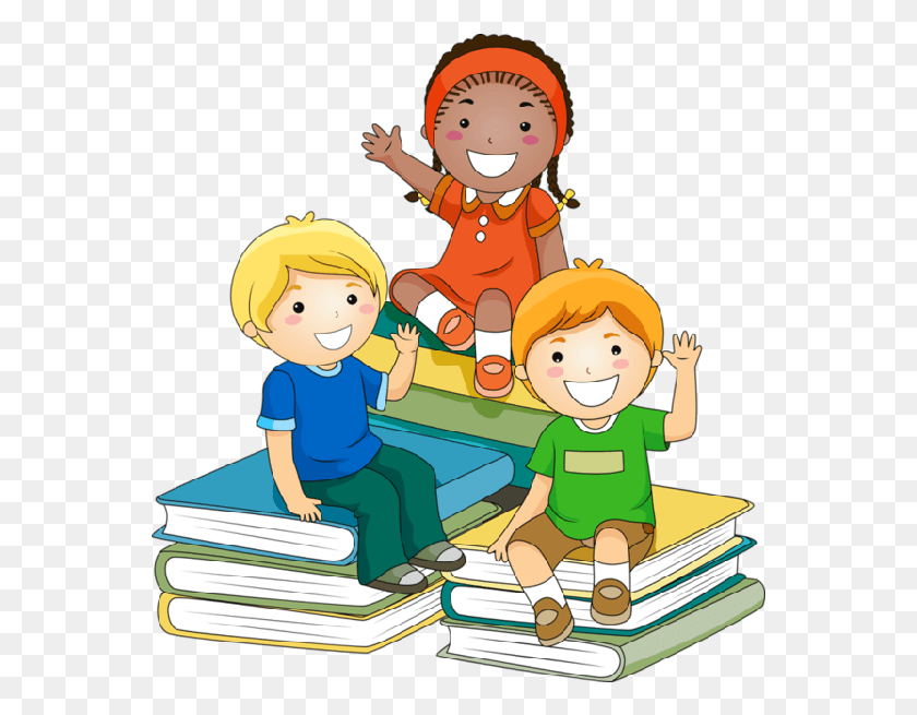 563x595 Cartoon For School Kids Learning Clipart, Person, Human, Reading HD PNG Download