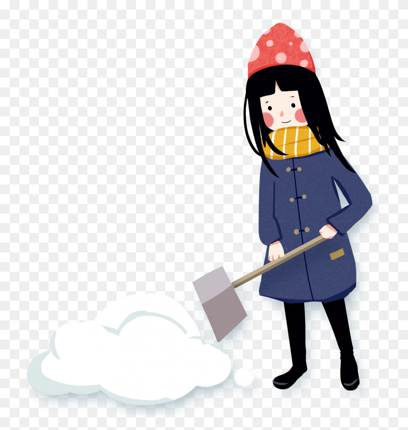 1857x1967 Cartoon Fresh Winter Shovel Snow And Psd Shovel, Clothing, Apparel, Helmet Descargar Hd Png