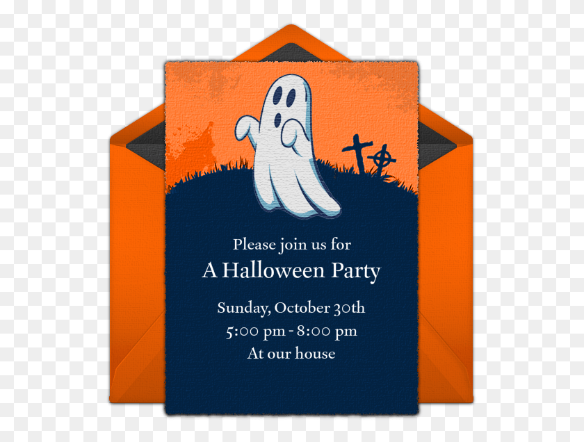 535x576 Cartoon Ghost Online Invitation Illustration, Poster, Advertisement, Flyer HD PNG Download