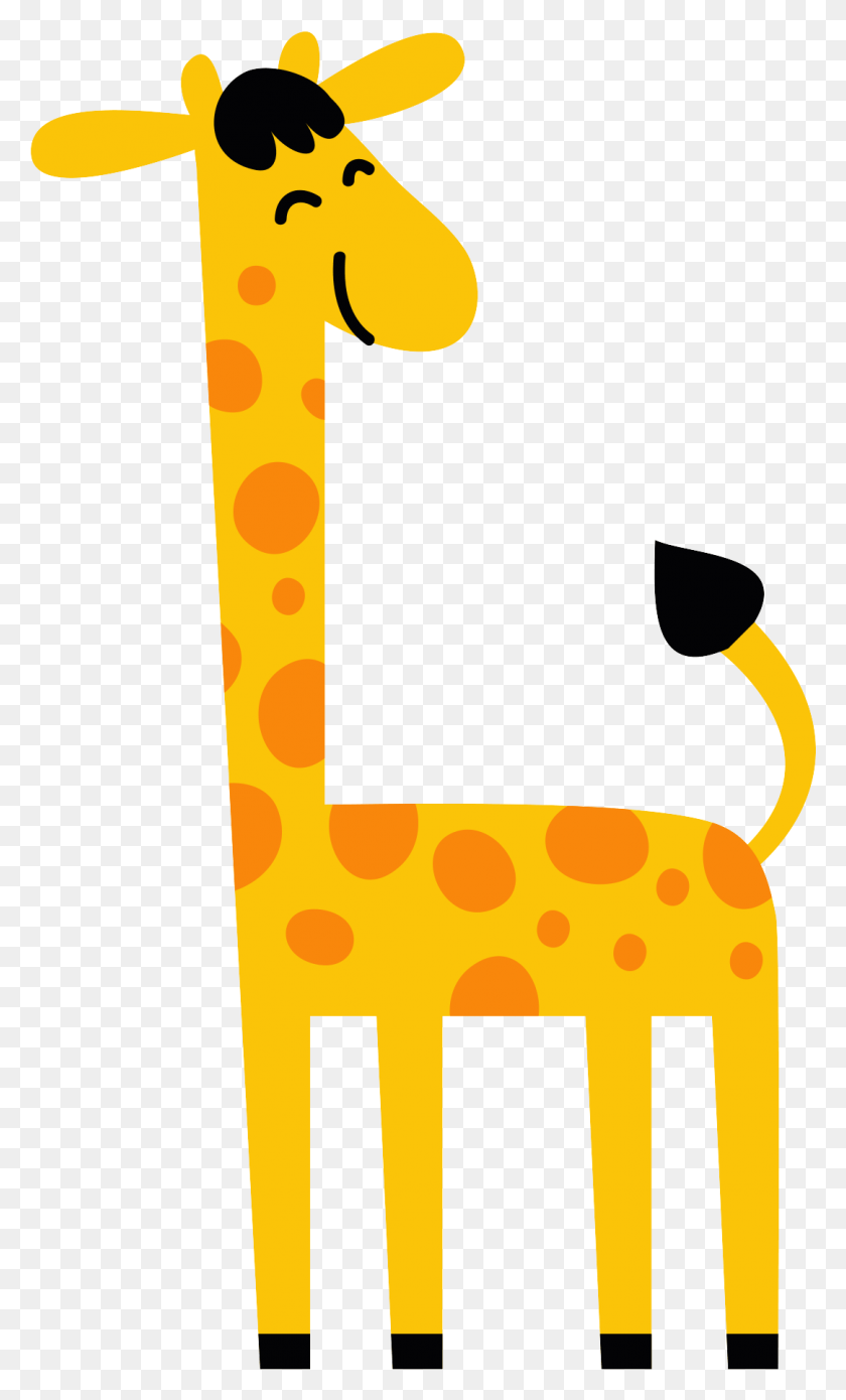 Жираф на желтом фоне