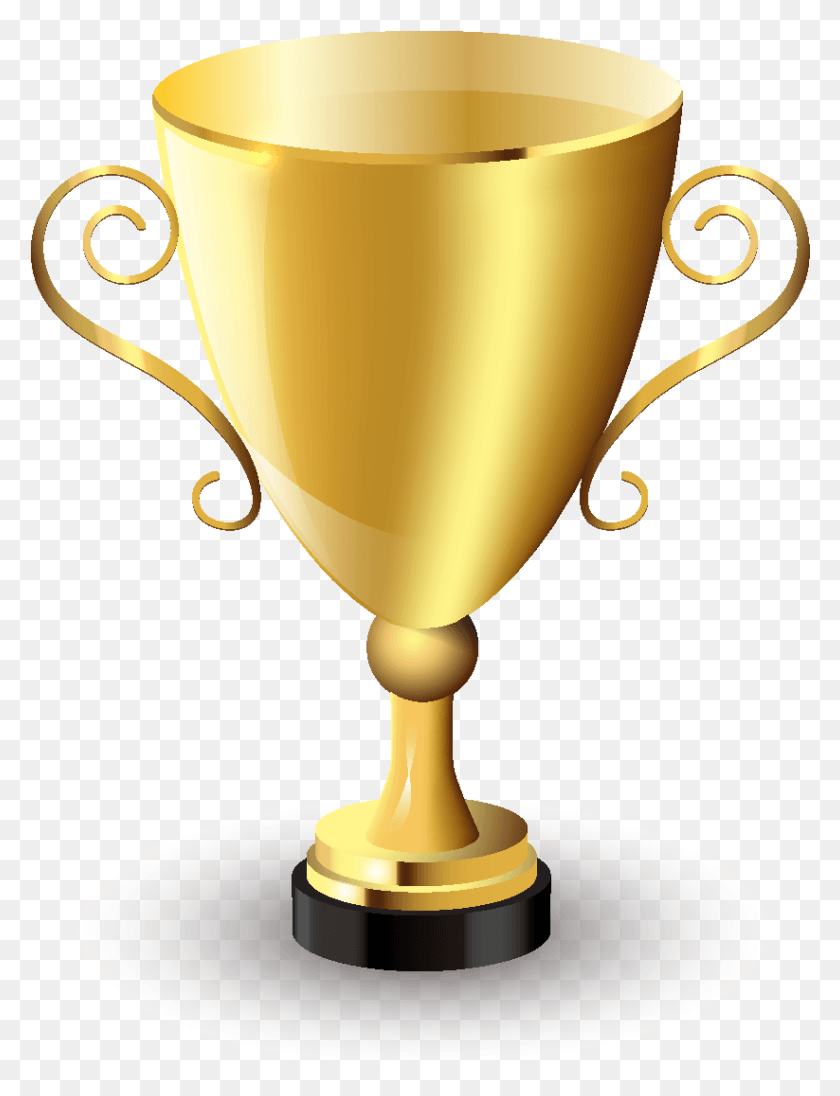 823x1094 Cartoon Glossy Textured Trophy Elements Trophy, Lamp HD PNG Download