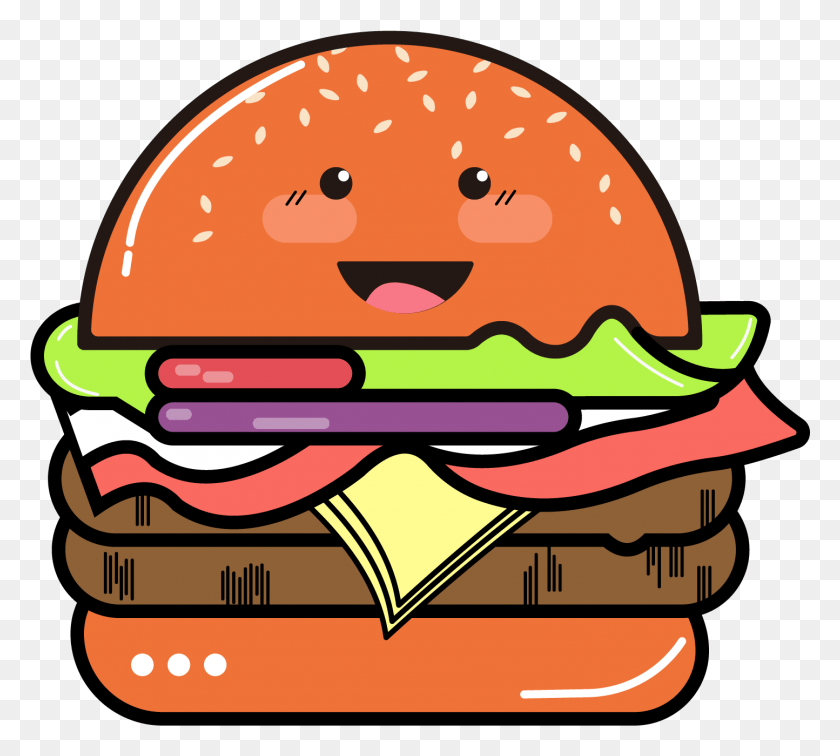 1444x1289 Cartoon Gourmet Cute Burger And Vector Image Vector Graphics, Food, Helmet, Clothing HD PNG Download