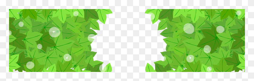 2134x571 Cartoon Green Border, Leaf, Plant, Recycling Symbol HD PNG Download