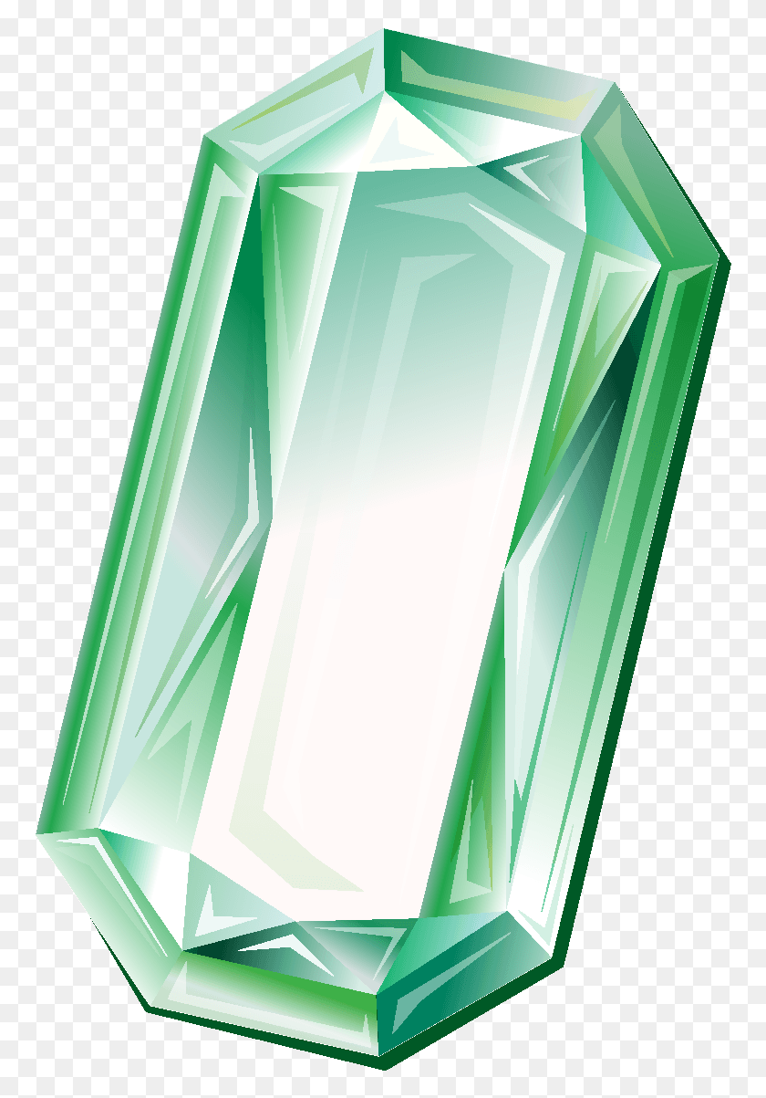 764x1143 Мультфильм Зеленый Геометрический Алмаз Элемент Алмаз, Зеркало, Кристалл, Драгоценный Камень Png Скачать