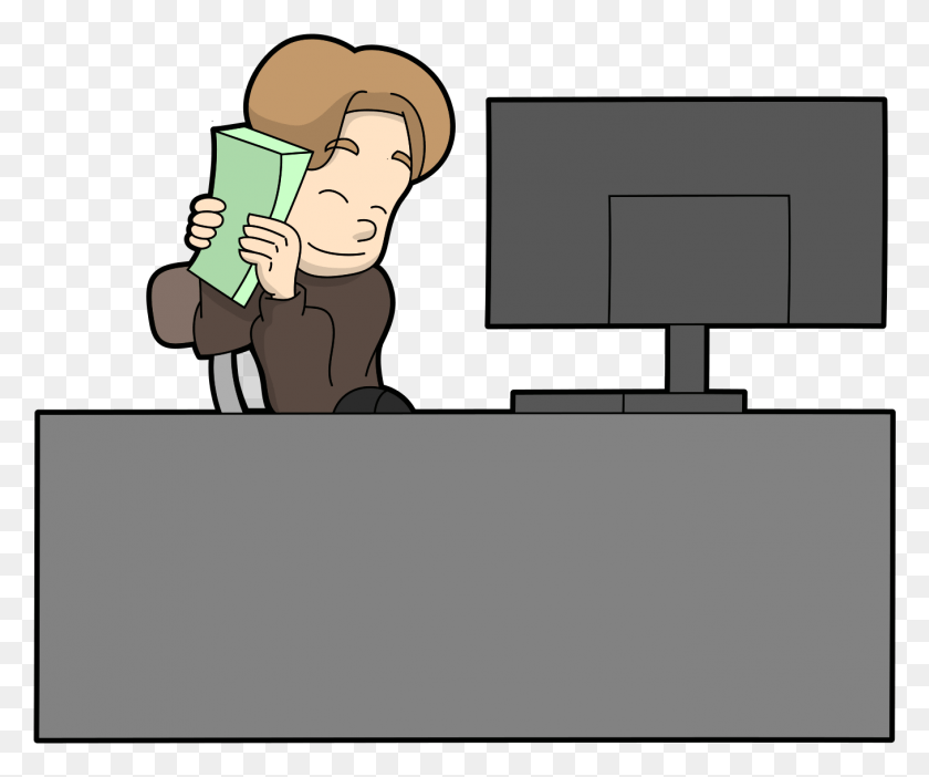 1358x1119 Cartoon Guy Loves Making Money Online Cartoon, Person, Human, Video Gaming HD PNG Download