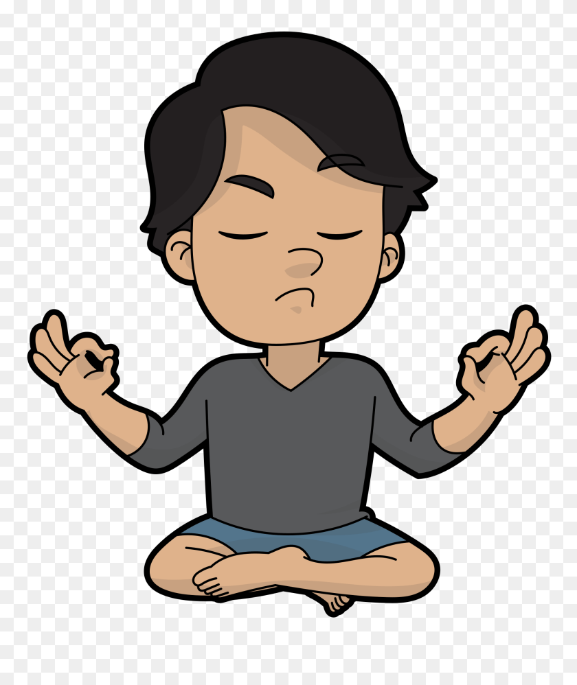 Cartoon Guy Trying To Meditate, Baby, Person, Face, Head Sticker PNG