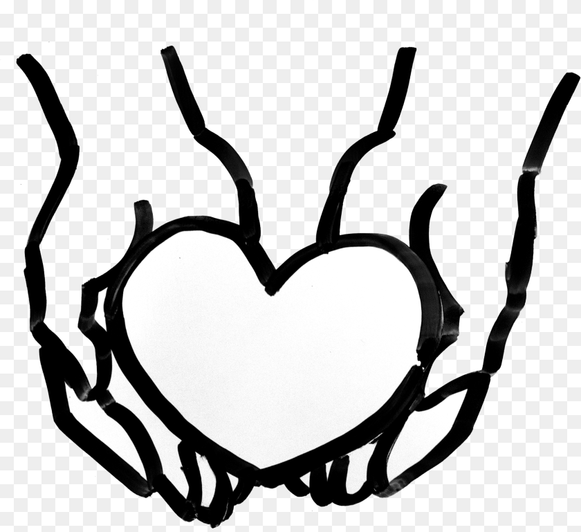 2238x2050 Cartoon Hands Holding A Heart, Stencil, Bow, Weapon, Symbol PNG