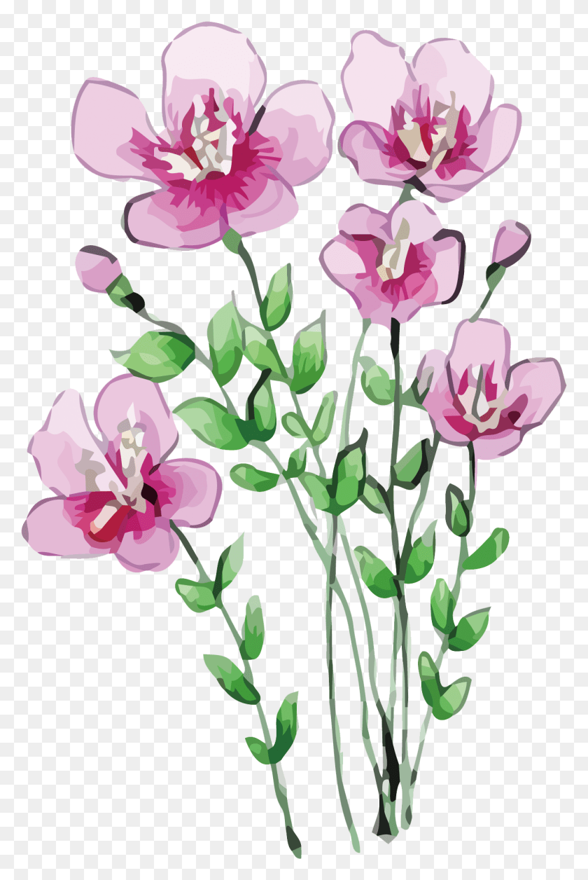 1289x1977 Cartoon Illustration Flowers Transprent Free, Plant, Flower, Blossom HD PNG Download