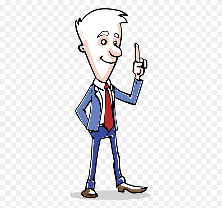 302x727 Cartoon Man Making A Point Businessperson, Performer, Person, Human HD PNG Download