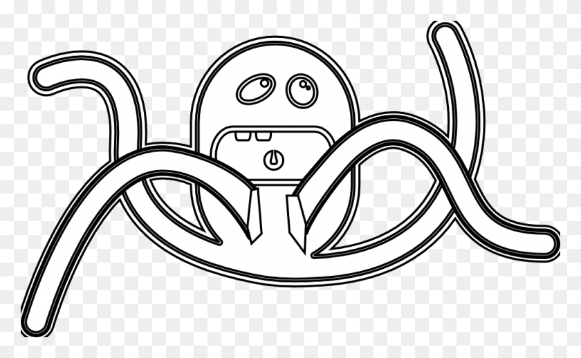 999x587 Cartoon Monsters 3 Black White Line Coloring Sheet Black And White Monsters Cartoon, Steering Wheel, Pottery, Sink Faucet HD PNG Download
