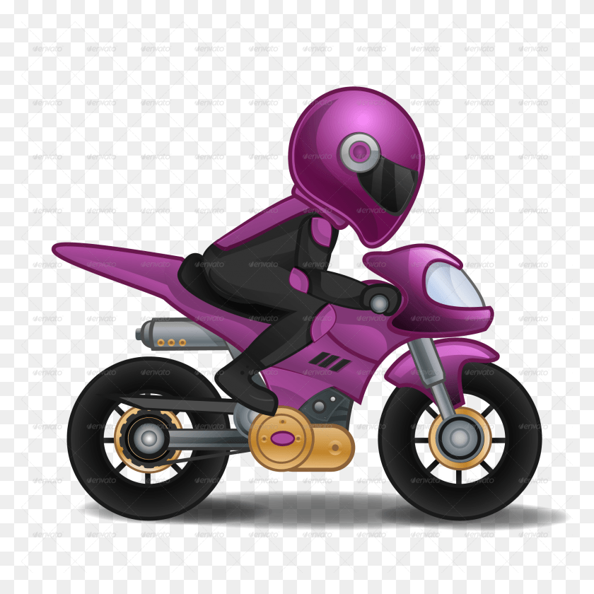 2023x2023 Cartoon Motorcycle Transparent Background, Kart, Vehicle, Transportation HD PNG Download