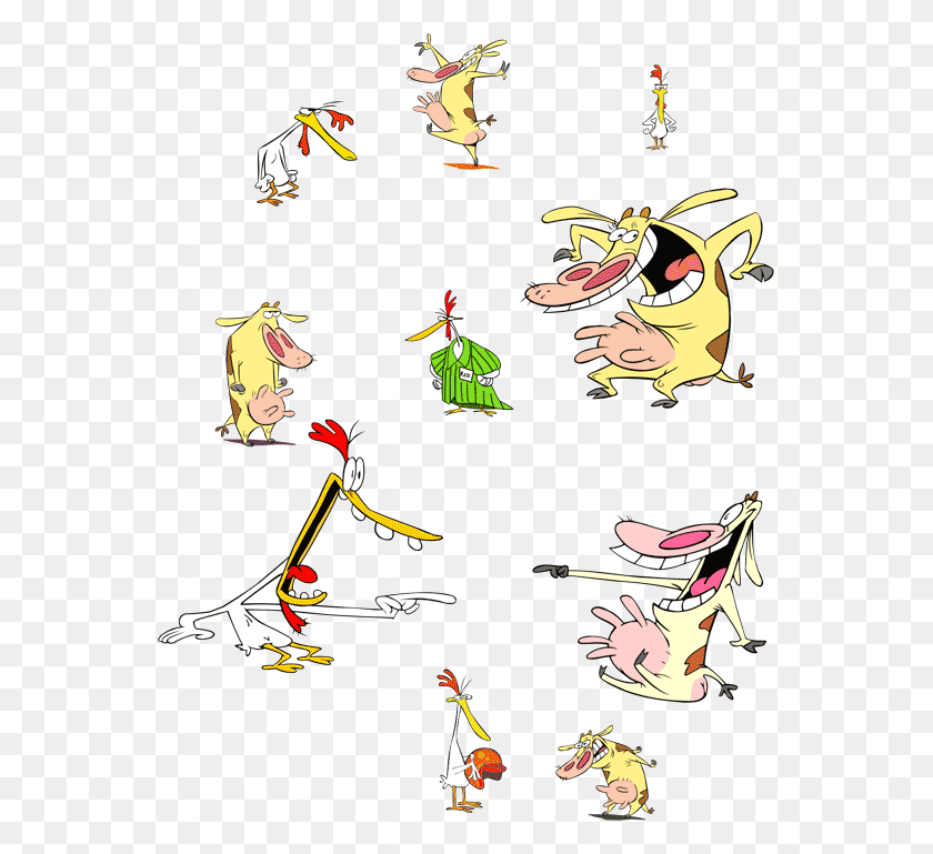 555x709 Cartoon Network Cow And Chicken Characters, Plant, Text, Bird HD PNG Download