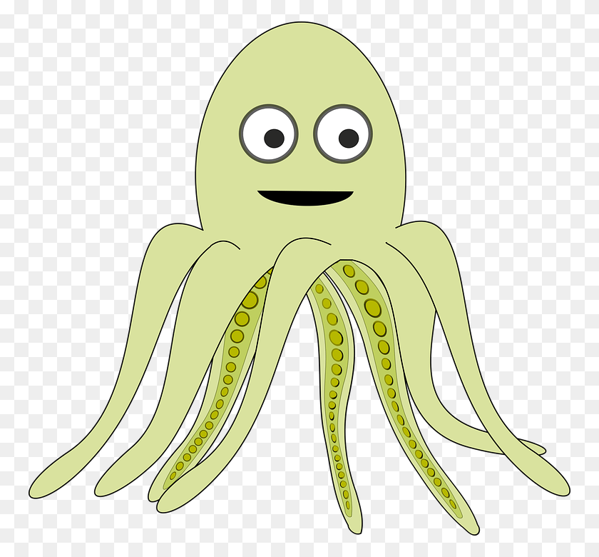 760x720 Cartoon Octopus Sea Tegning Blksprutte, Animal, Sea Life, Invertebrate HD PNG Download