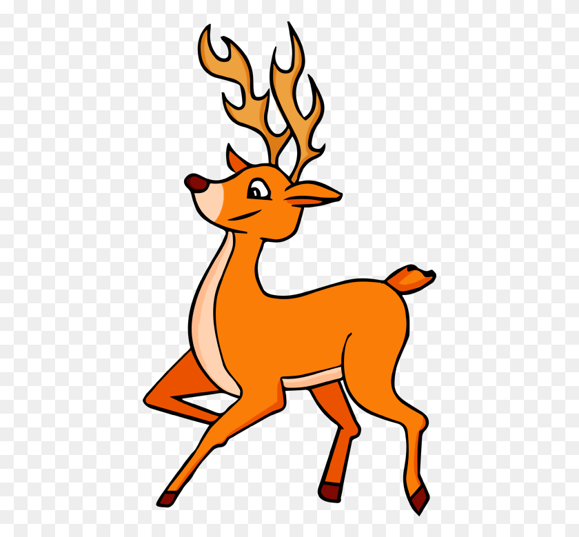 427x719 Cartoon Orange Clipart Animated Clipart Deer Gif, Mammal, Animal, Wildlife HD PNG Download
