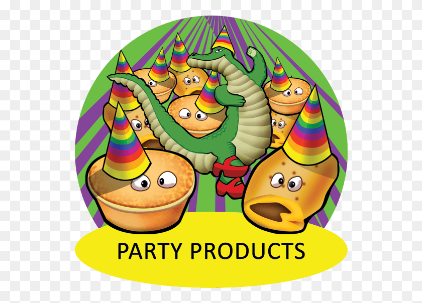544x544 Cartoon Party Pies And Sausage Rolls, Cone, Hat, Clothing HD PNG Download