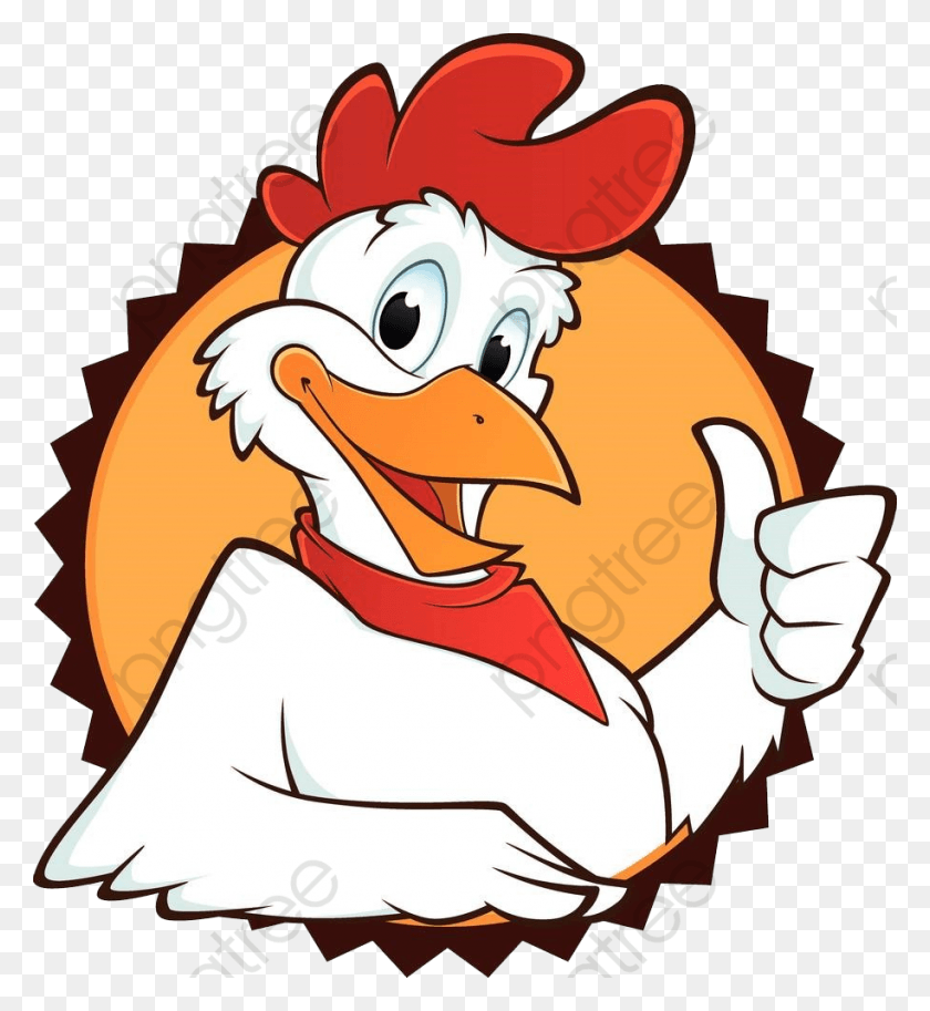 914x1000 Cartoon Pattern Format Cartoon Chicken Thumbs Up, Poultry, Fowl, Bird HD PNG Download
