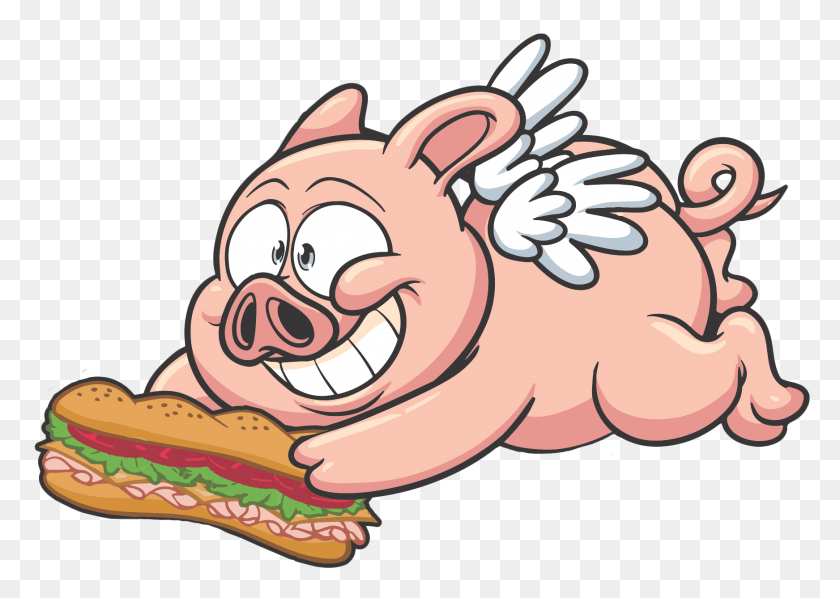 1743x1203 Cartoon Pictures Of Flying Pigs, Birthday Cake, Cake, Dessert HD PNG Download