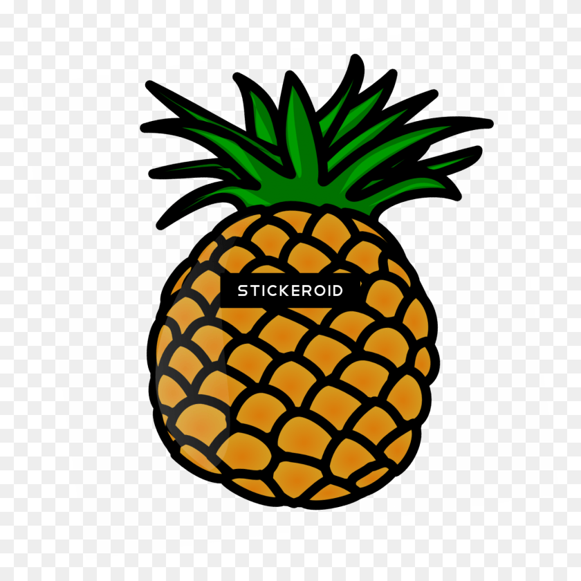 1387x1388 Cartoon Pineapple Clip Art Pineapple Clipart, Fruit, Plant, Food HD PNG Download