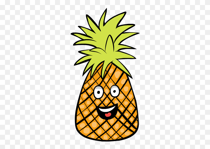 277x537 Cartoon Pineapple Clipart Pineapple Cartoon Image, Plant, Fruit, Food HD PNG Download