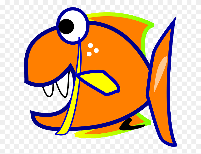 640x582 Cartoon Piranha Transparent, Animal, Fish, Goldfish HD PNG Download