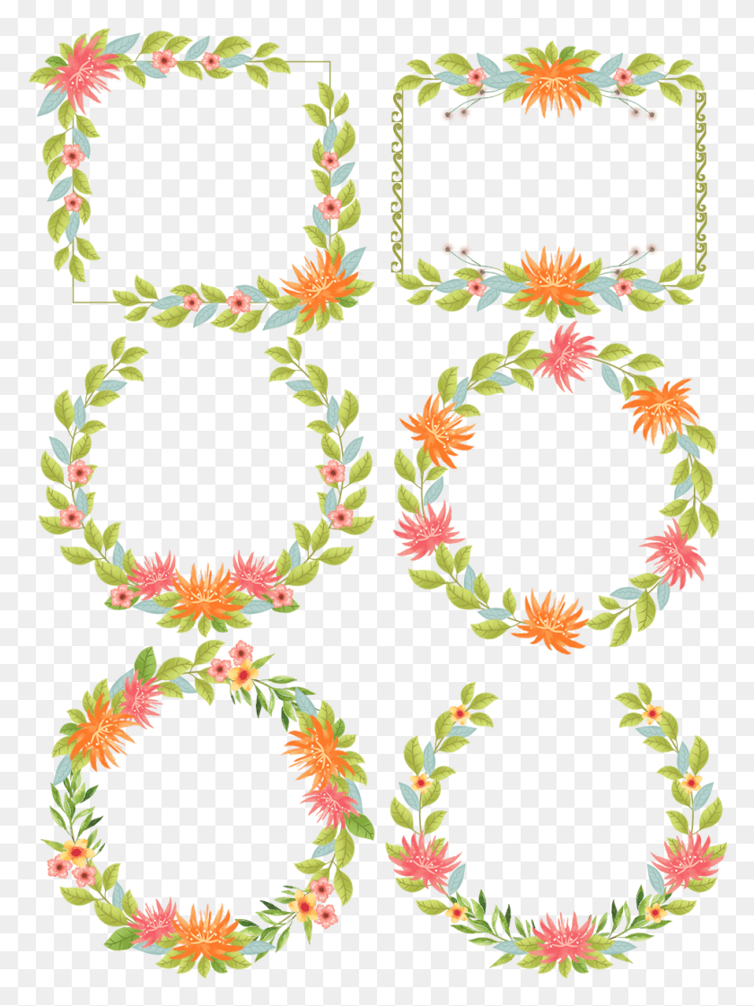 969x1319 Cartoon Plant Flower Border And Psd, Pattern, Floral Design, Graphics HD PNG Download
