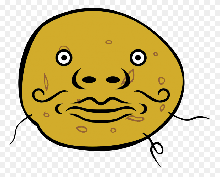 Cartoon Potato Potato With A Face, Label, Text HD PNG Download
