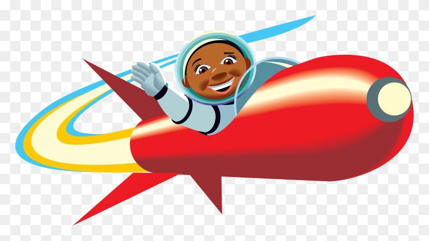 2337x1232 Cartoon Red Space Shuttle Clipart Astronaut In Rocket Clipart, Graphics, Face HD PNG Download
