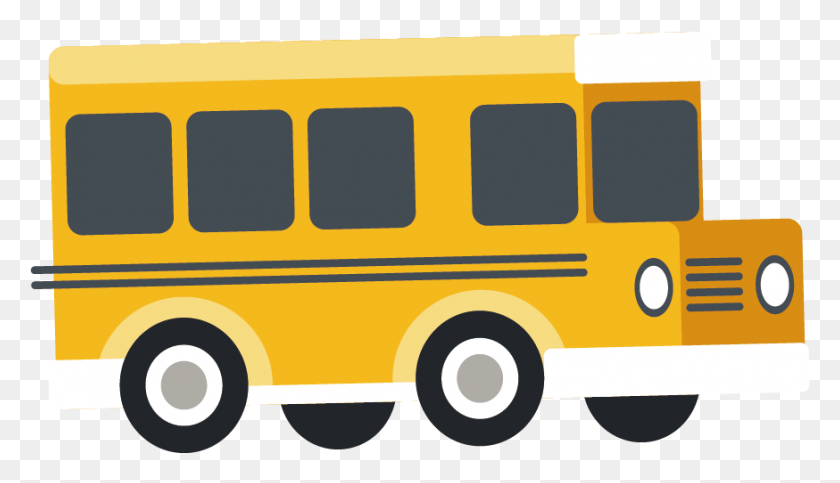 874x475 Descargar Png Autobús Escolar De Dibujos Animados Autobús Escolar Simple De Dibujos Animados, Autobús, Vehículo, Transporte Hd Png