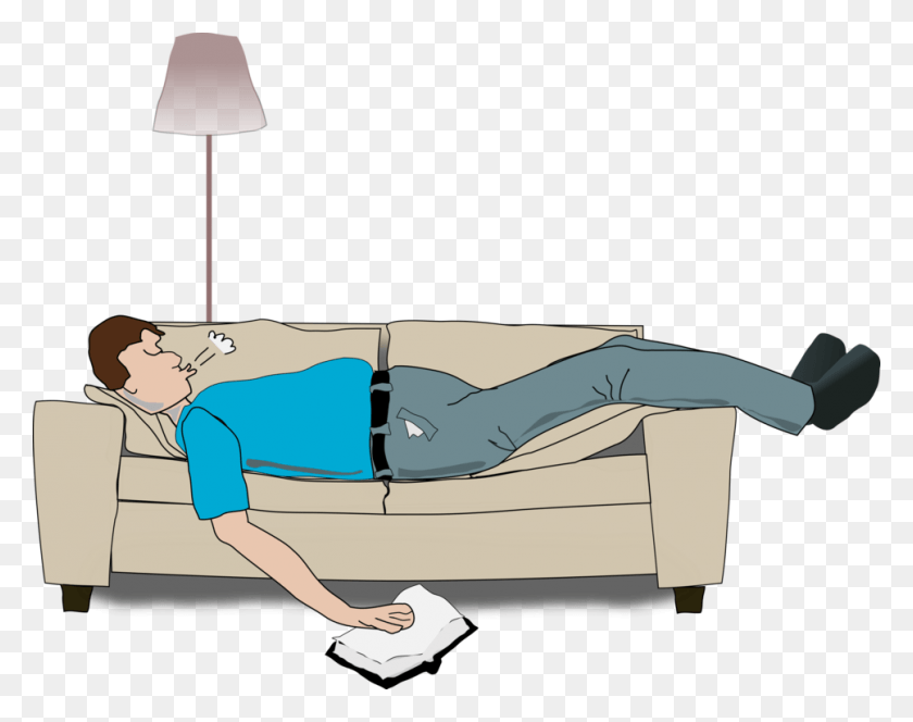967x750 Cartoon Sleep Snoring Person Sleeping On Small Couch, Furniture, Asleep, Pants HD PNG Download