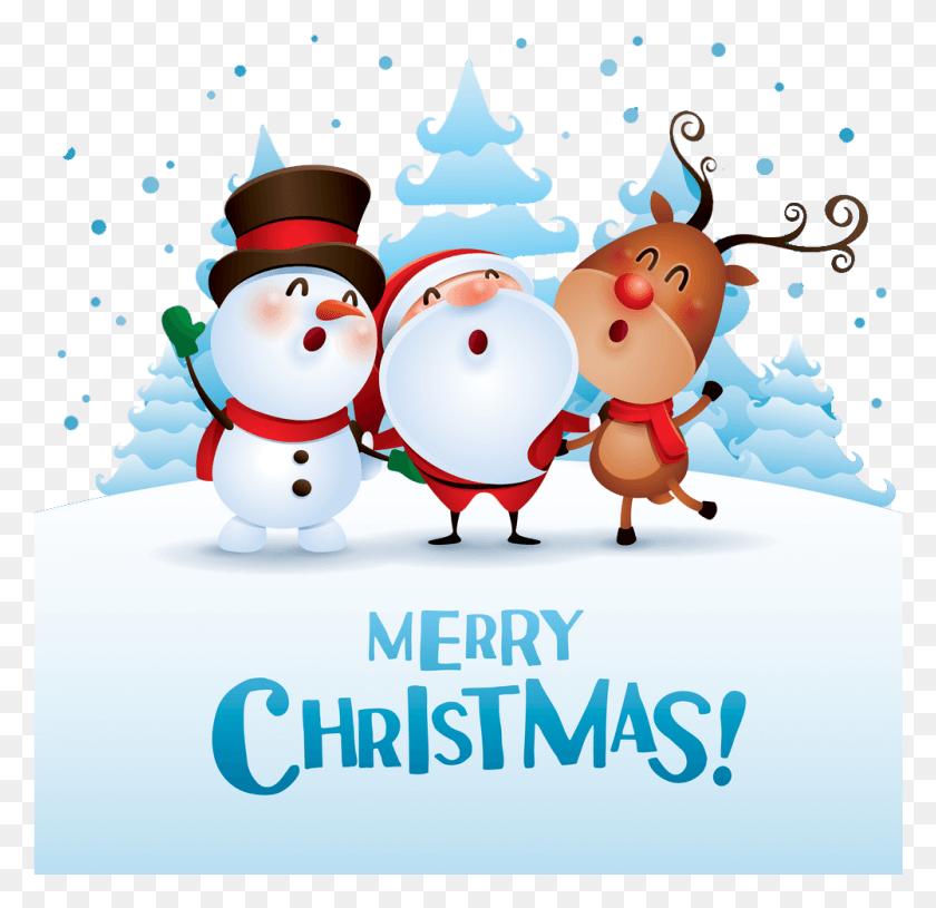 1001x969 Cartoon Snowman Merry Christmas Cap, Nature, Outdoors, Snow HD PNG Download