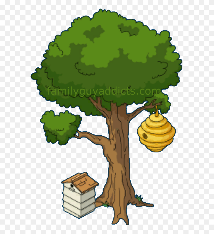 608x857 Cartoon Tree With Beehive, Plant, Tree Trunk, Conifer HD PNG Download