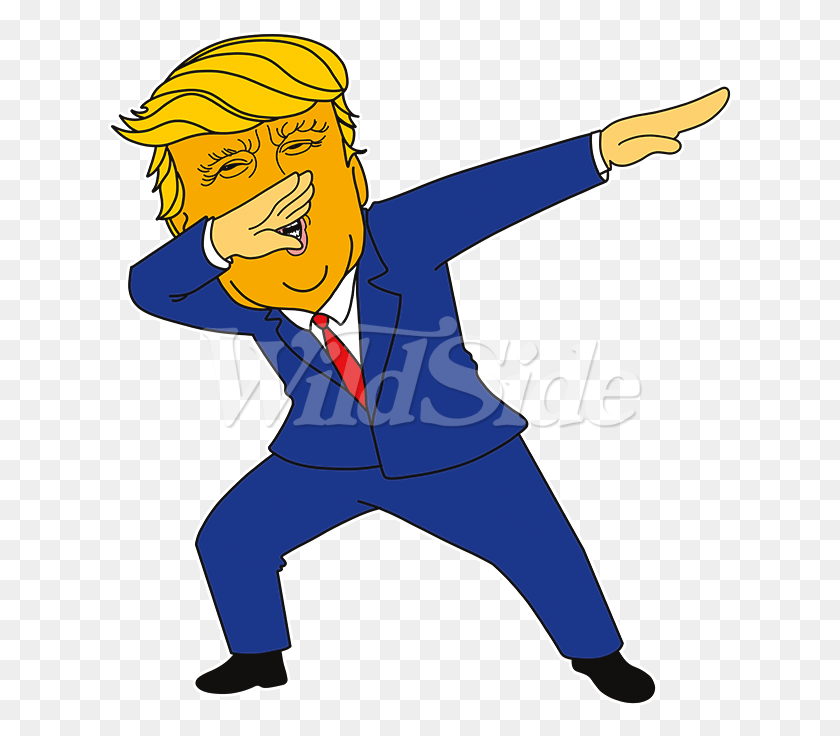 626x676 Cartoon Trump Dabbing Dabbing Cartoon, Persona, Ropa, Texto Hd Png