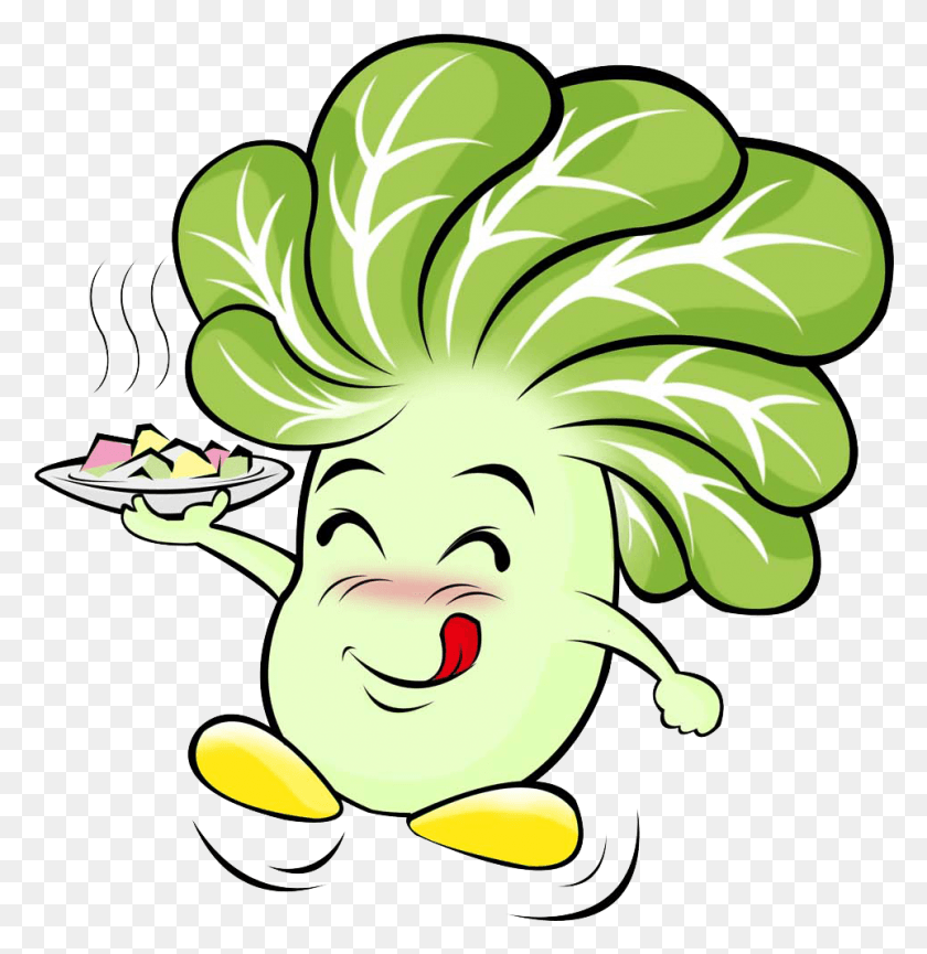 962x993 Cartoon Vegetable Cabbage Cute Napa Cabbage Cartoon, Plant, Food HD PNG Download