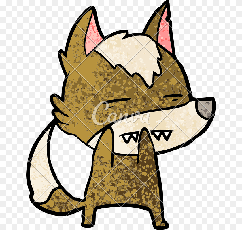 Cartoon Wolf Showing Teeth Vector Illustration Design, Clothing, Hat, Bow, Weapon PNG