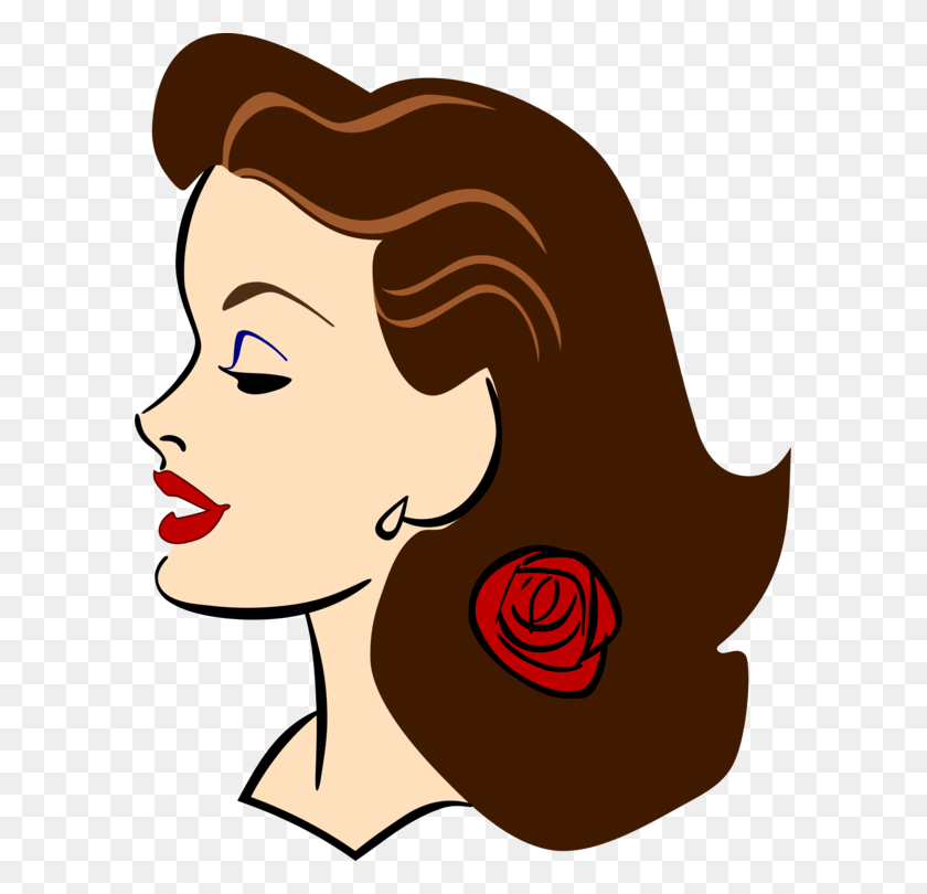 595x750 Cartoon Woman Female Comic Book Silhouette Cartoon Profile Of A Woman, Ear, Face, Head HD PNG Download