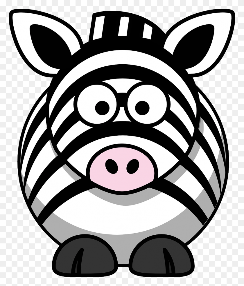 1076x1280 Cartoon Zebra Clipart, Stencil, Pig, Mammal HD PNG Download