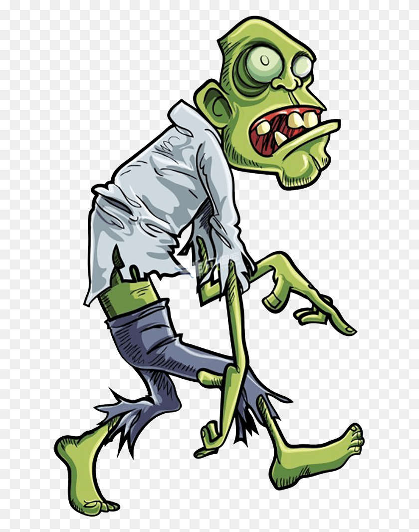625x1006 Cartoon Zombie Zombie Cartoon, Vehicle, Transportation, Scooter HD PNG Download