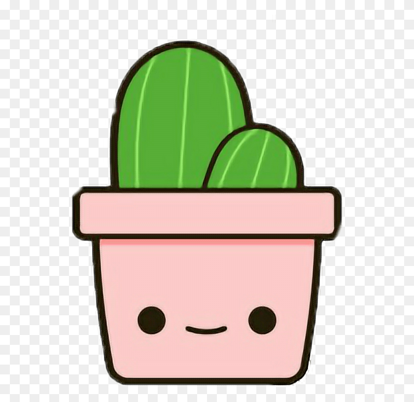 556x756 Cartoons Cactus Kawaii Nature Derpy Derp Freetoedit Cute Cactus No Background, Plant, Food, Fruit HD PNG Download