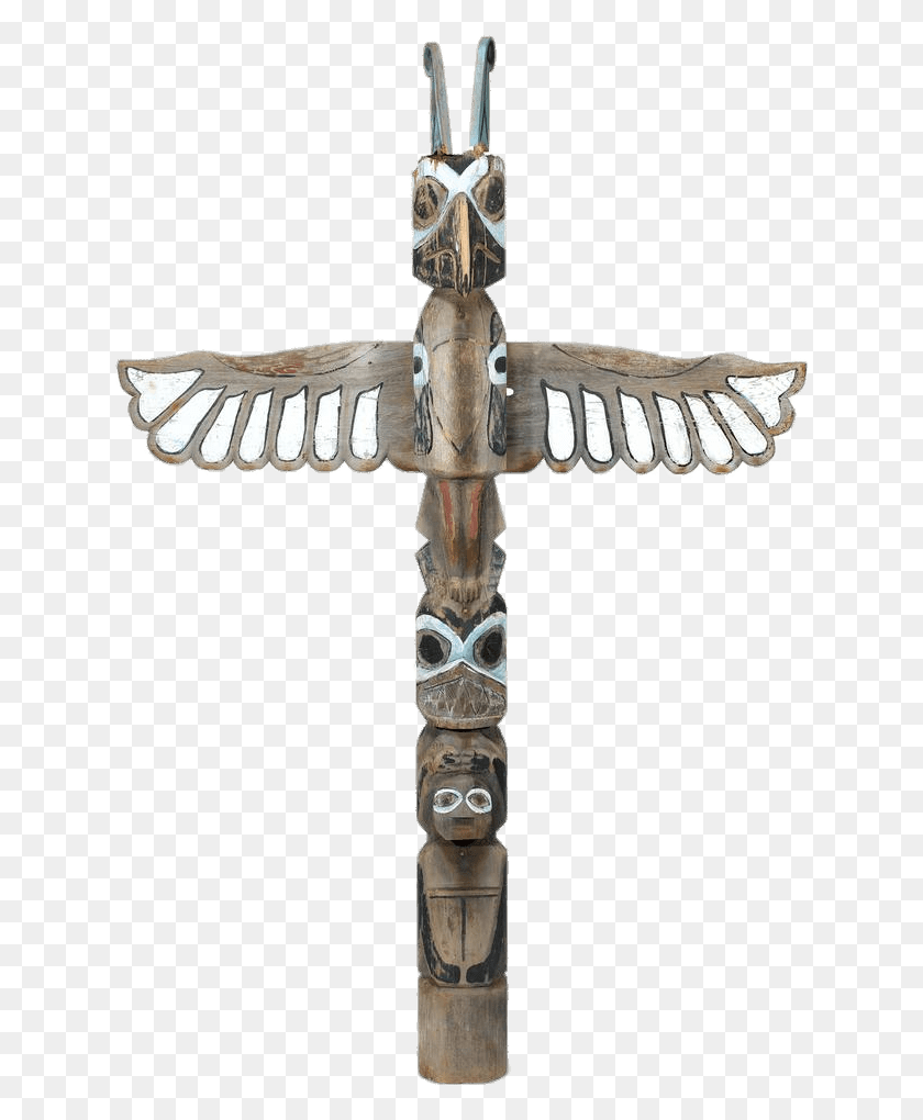 634x960 Carved And Painted Totem Pole Totem Pole, Cross, Symbol, Architecture HD PNG Download