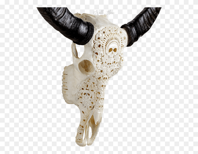 535x593 Cráneo De Búfalo Tallado, Toro, Mamífero, Animal Hd Png