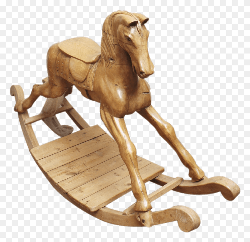 848x820 Carved Oak Rocking Horse Sorrel, Furniture, Figurine, Wood Descargar Hd Png
