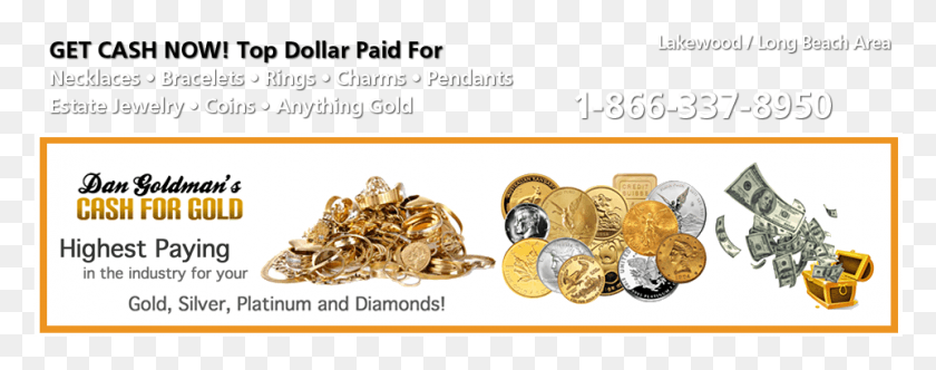 961x336 Cash For Gold Coin, Money, Treasure, Nickel HD PNG Download