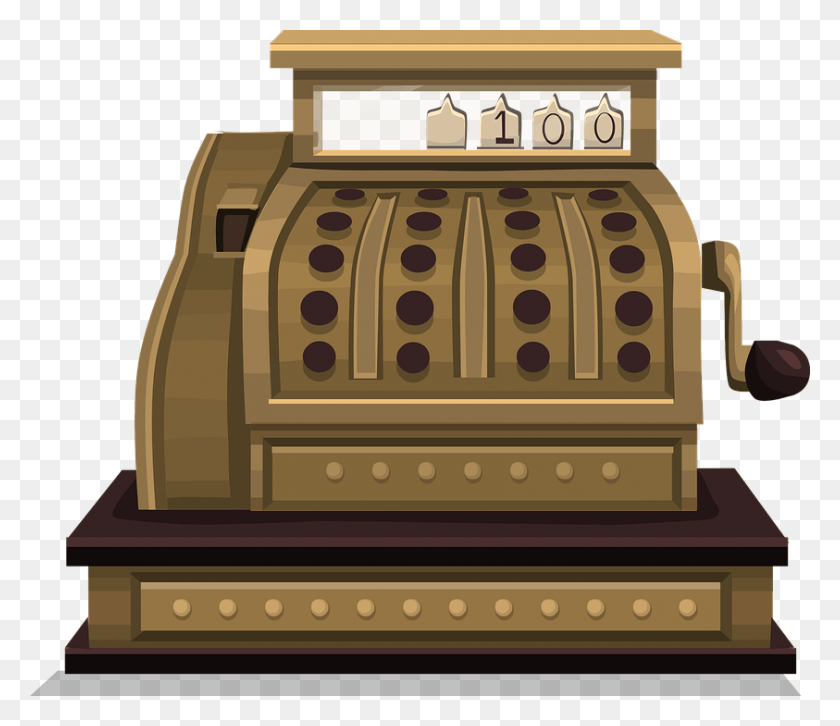 843x720 Cash Register Register Retail Sale Shopping Pay Old Cash Register Icon, Game, Slot, Gambling HD PNG Download