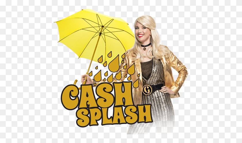 469x436 Cash Splash Umbrella, Blonde, Woman, Girl HD PNG Download