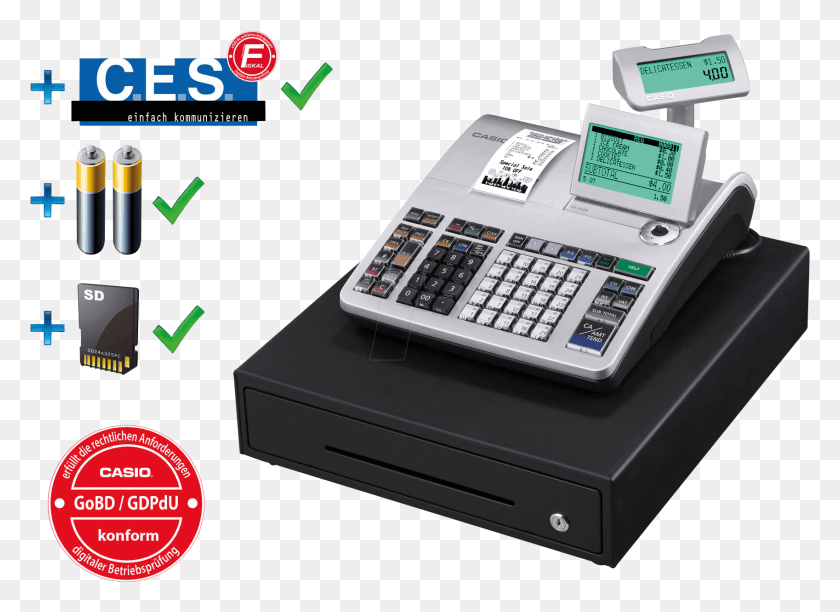 1697x1201 Casio Pcr 260b Pos Cash Register System Best Available Casio Cash Register Se, Computer Keyboard, Computer Hardware, Keyboard HD PNG Download