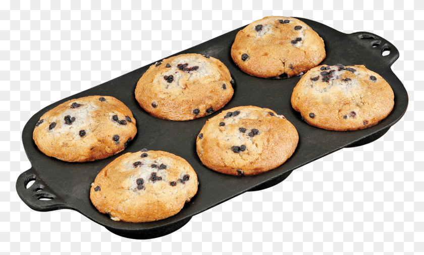 Cast Iron Muffin Topper Muffin Topper Cast Iron Topper 6 Muffin Tray With Muffins, Bread, Food, Cookie HD PNG Download