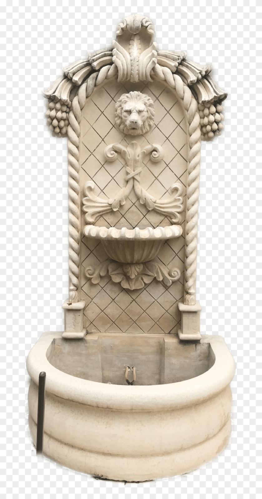 703x1537 Cast Stone Large Lion Wall Fountain Fountain, Furniture, Wedding Cake, Cake HD PNG Download