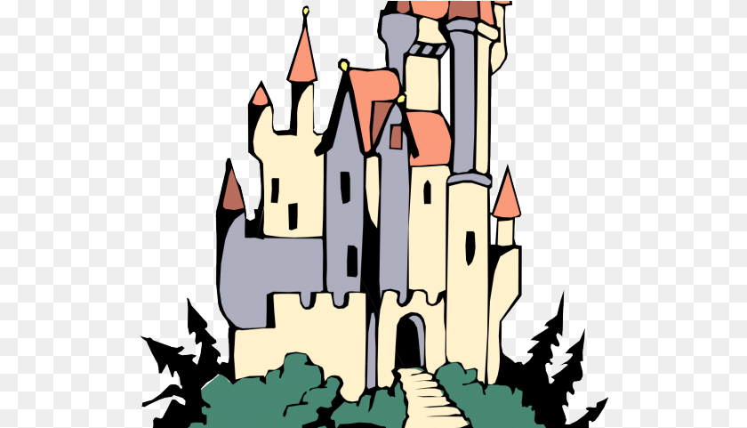 529x481 Castle Clipart Cinderella Castle Castle Cartoon Transparent, Architecture, Building, Fortress, Art Sticker PNG