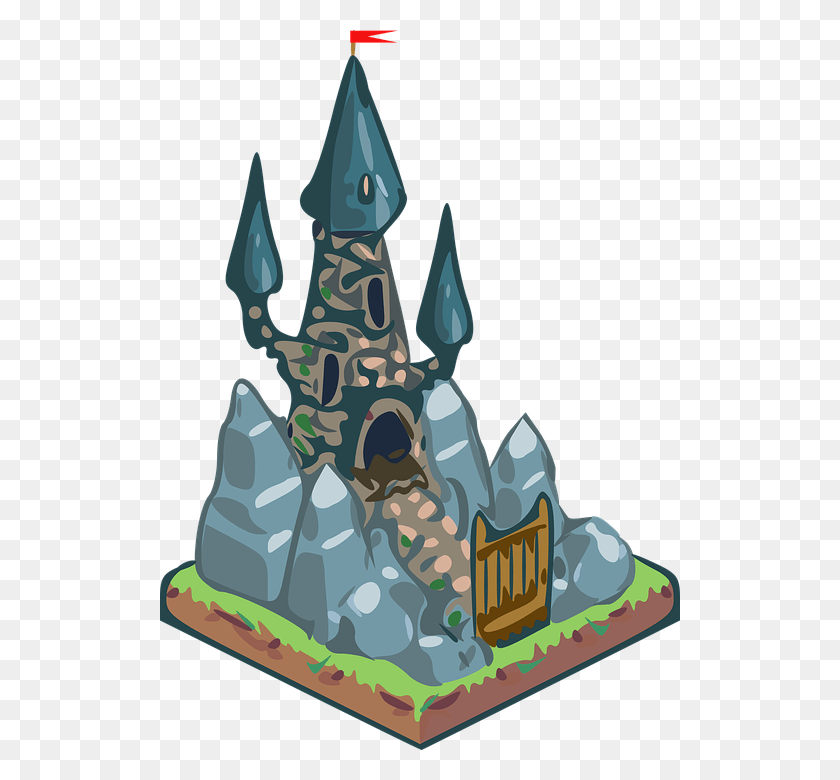 520x720 Castle Fantasy Isometry The Middle Ages, Birthday Cake, Cake, Dessert HD PNG Download